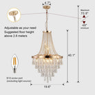 Arabelle 19.7-Inch Gold & Chrome Crystal Chandelier Golden
