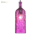 Art Deco Wine Bottle Hanging Lamp With Wavy Glass For Restaurant And Bar - Vintage 1 - Light Down