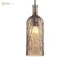Art Deco Wine Bottle Hanging Lamp With Wavy Glass For Restaurant And Bar - Vintage 1 - Light Down