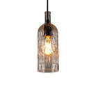 Art Deco Wine Bottle Hanging Lamp With Wavy Glass For Restaurant And Bar - Vintage 1 - Light Down