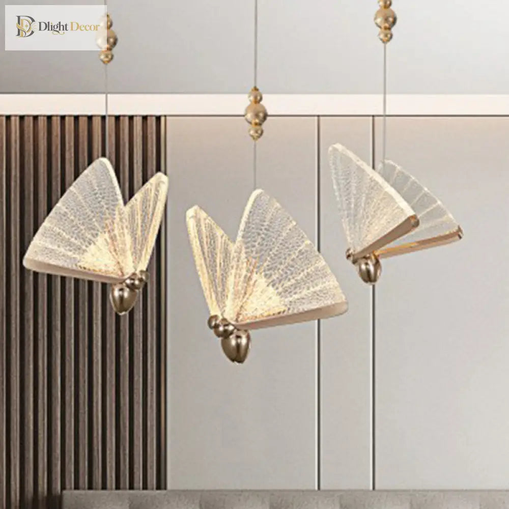 Art Deco Led Pendant Light - Butterfly Design For Bedroom Ambiance Lighting