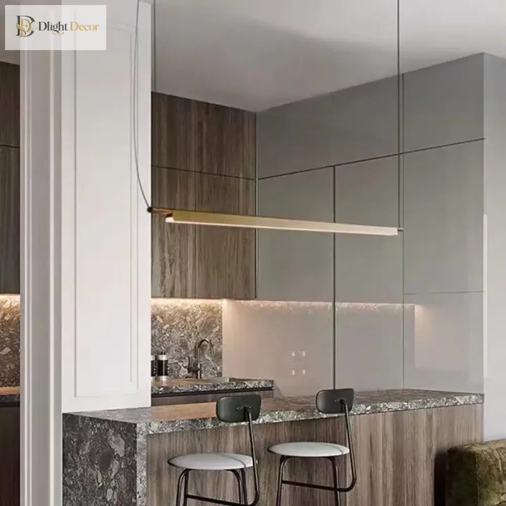 Artistic Led Linear Pendant Lamp - Ideal For Dining Tables Kitchens And Bars Lights