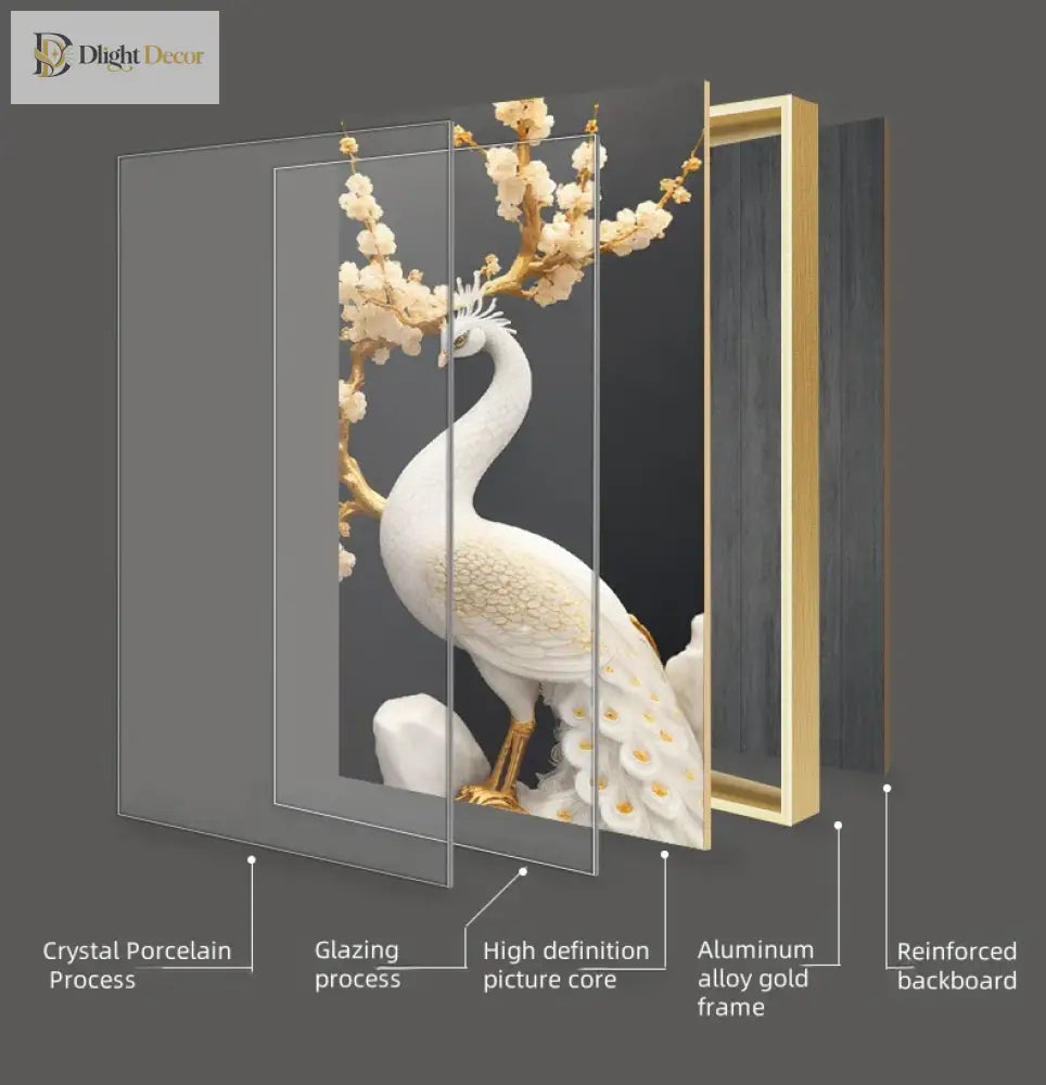 Dlight Decor Artistic Wood Crystal Wall Glow Light Wall Art