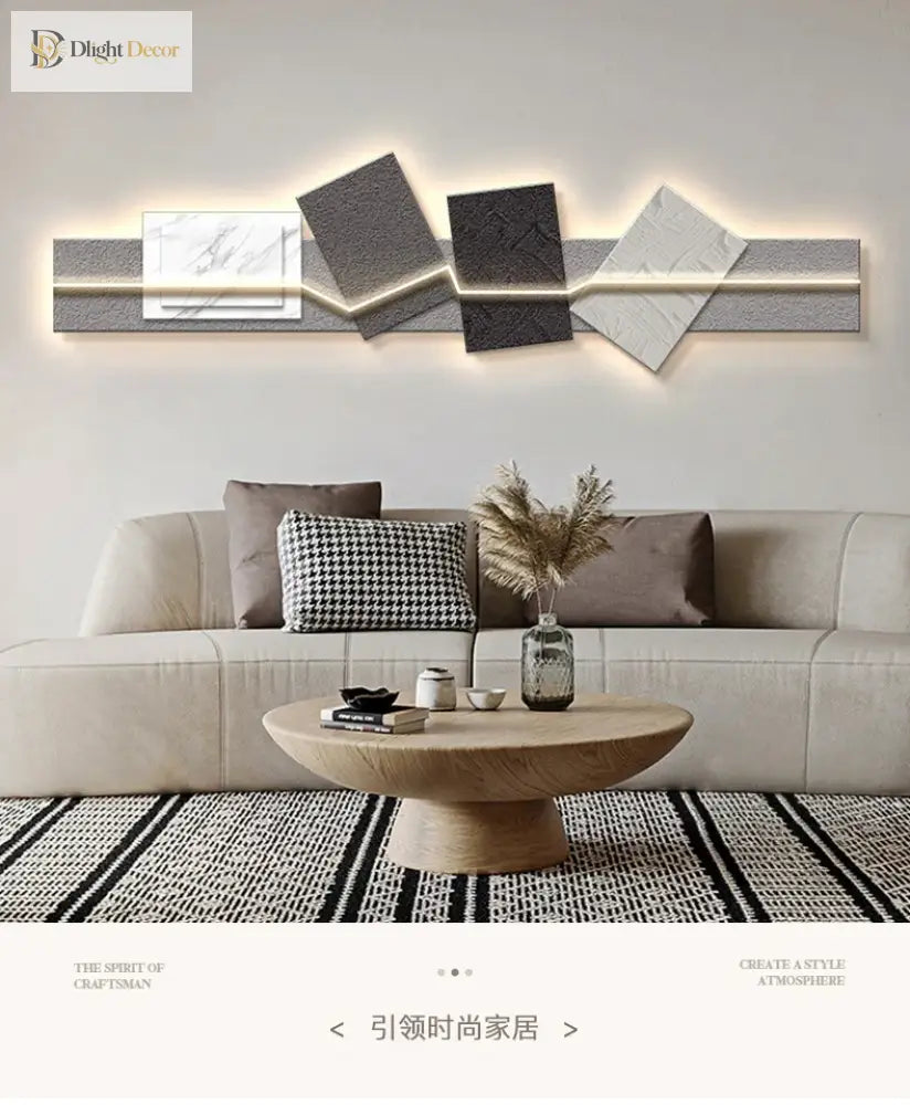 Dlight Decor Artistic Wood Crystal Wall Glow Light Wall Art