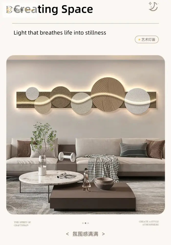 Dlight Decor Artistic Wood Crystal Wall Glow Light Wall Art