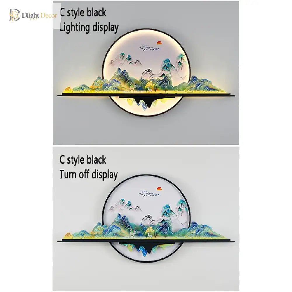 Dlight Decor Artistic Landscape Wall Glow Lamp Wall Art