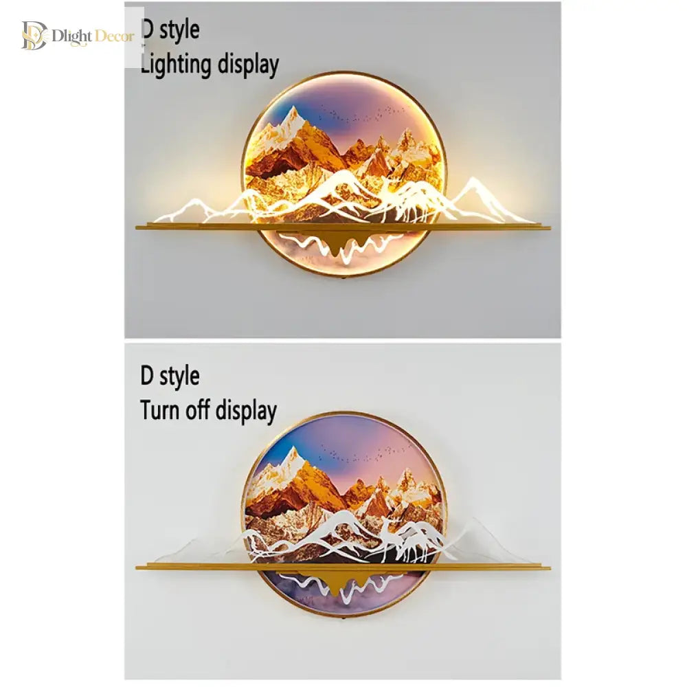 Dlight Decor Artistic Landscape Wall Glow Lamp Wall Art