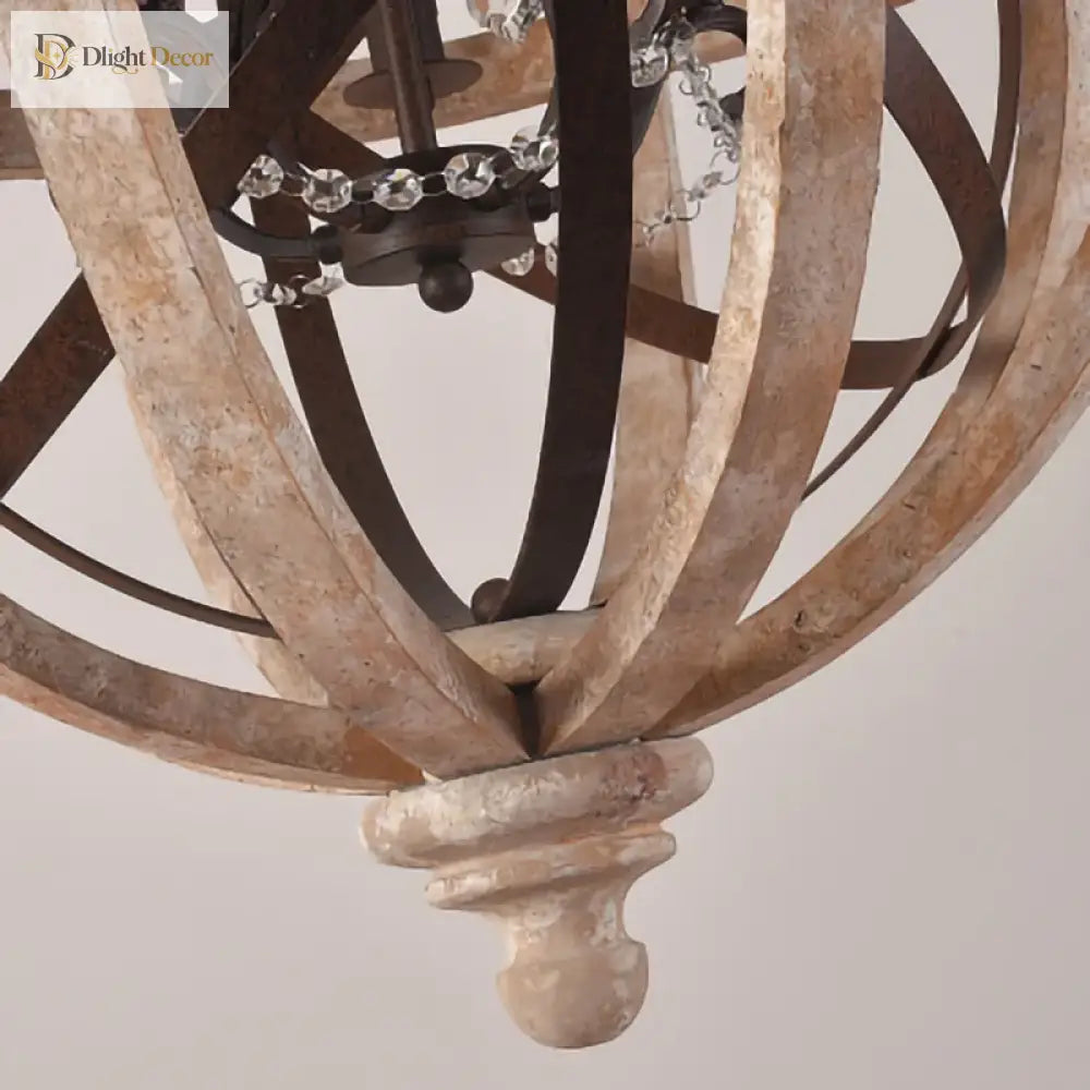 Astra - Retro Solid Wood Led Hanging Chandelier Pendant Light