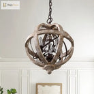 Astra - Retro Solid Wood Led Hanging Chandelier Pendant Light