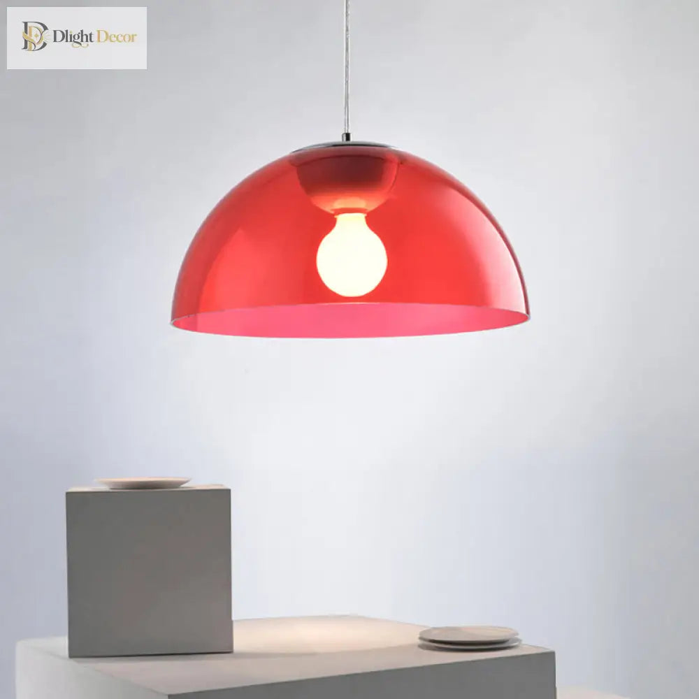 Astrid’s Nordic Dome Pendant Light (Red/Black/White) Lighting