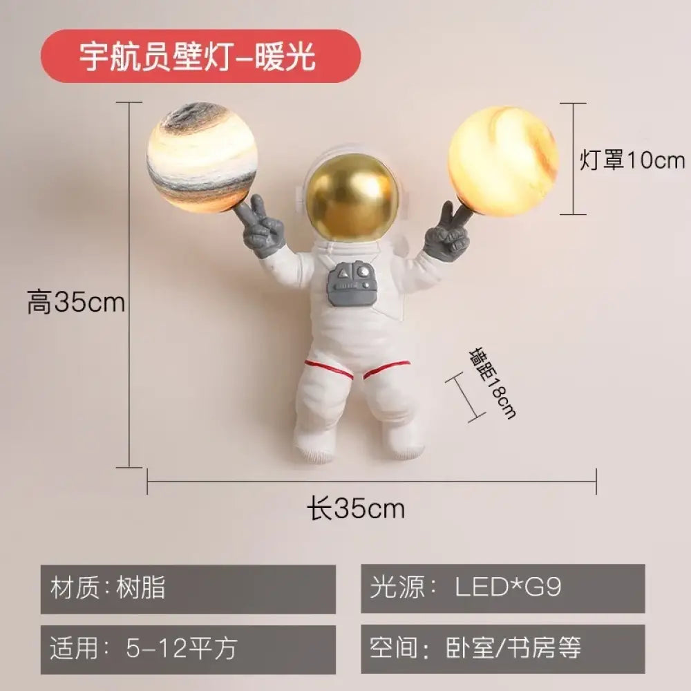 Astronaut Dual Planet Wall Lamp, two worlds one wall infinite wow 🚀🪐✨ - Style D - wall Lamp