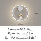 Astronaut Ring Wall Lamp, the little spaceman sitting in a halo of golden light 🚀🌕✨ - Grey 25cm / cool light no remote