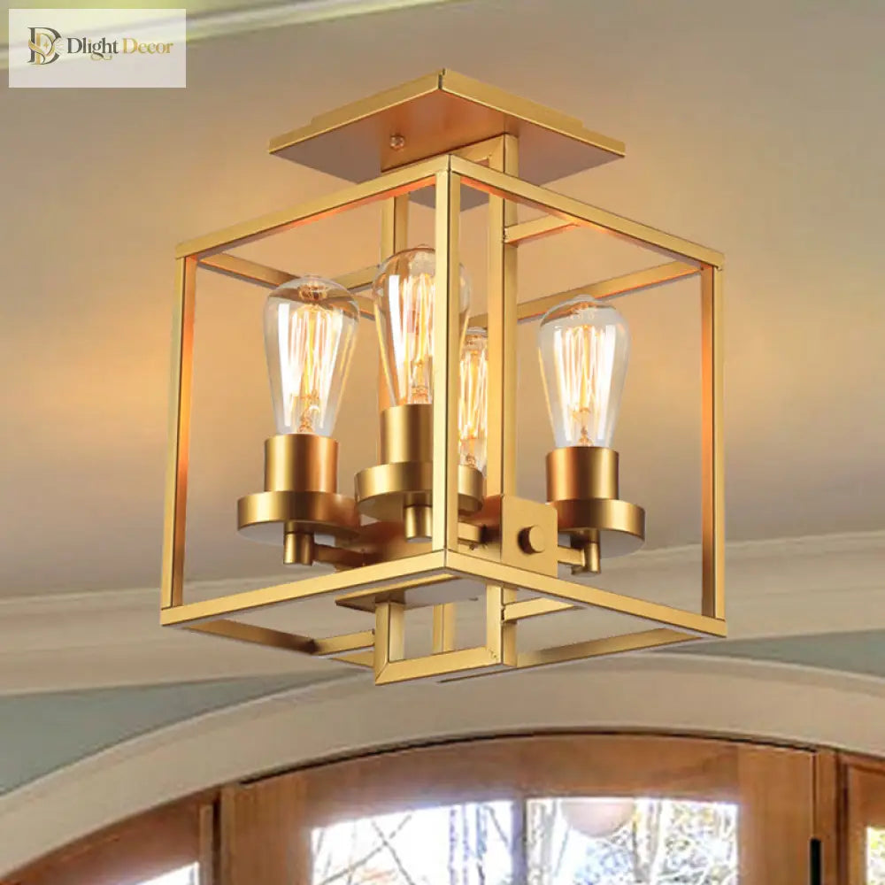 Aubrie Square Ceiling Light - Industrial Style For Modern Living Fixtures