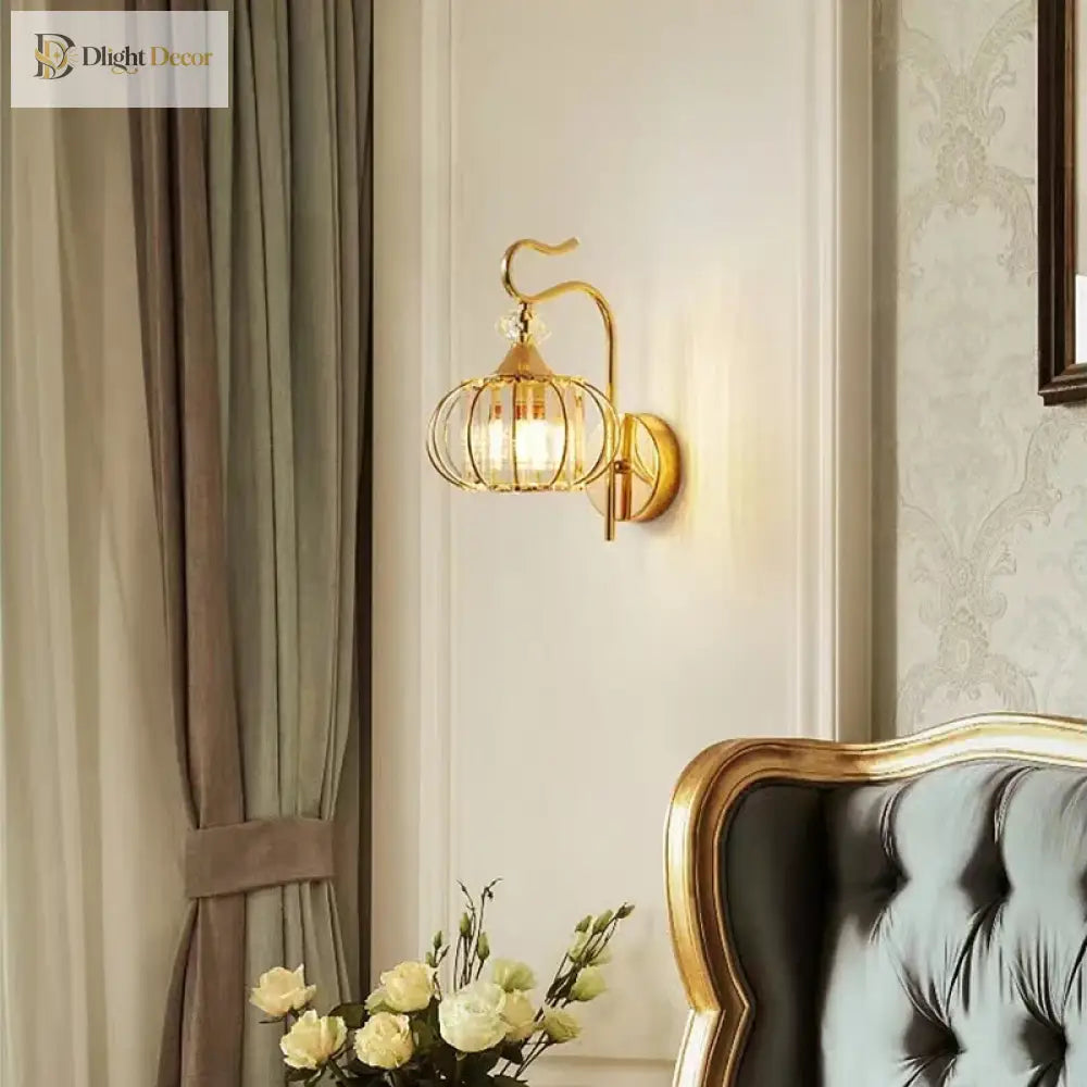 Modern Luxury Gold Wall Lamp - Nordic Creative Crystal Sconce For Living Room Hallway Bedside And