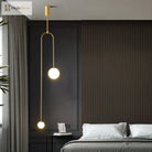 Modern Glass Ball Pendant Light - Led Bedside Hanging Lighting For Nordic Golden Luxury Decor In