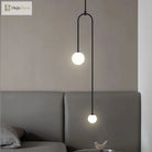 Modern Glass Ball Pendant Light - Led Bedside Hanging Lighting For Nordic Golden Luxury Decor In