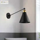Avery - Industrial Swing Arm Sconce With Conic Shade (1 - Light Black) Wall Light