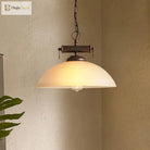 Avery’s Elegant Embrace: Farmhouse Pendant Lamp With White Glass Shade Lights