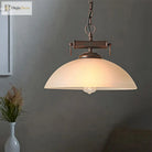 Avery’s Elegant Embrace: Farmhouse Pendant Lamp With White Glass Shade Lights