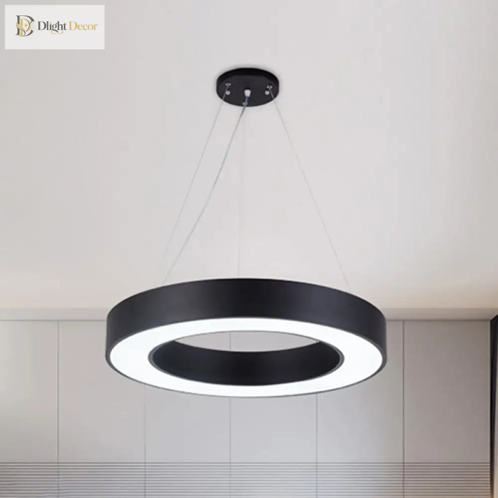 Avery’s Airy Ambiance: Minimalist Black Hoop Pendant Light Lighting