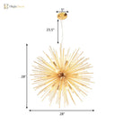 Bathe Your Space In Modern Brilliance With The Gold Metal Starburst Chandelier Pendant Light!