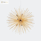 Bathe Your Space In Modern Brilliance With The Gold Metal Starburst Chandelier Pendant Light!