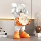 Bear Astronaut Moon Lamp, the boldest most huggable thing your shelf has ever seen 🐻🚀🌕 - Orange-Silver face