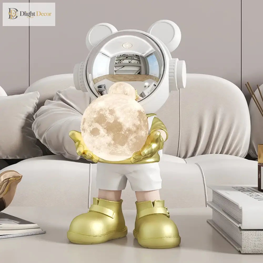 Bear Astronaut Moon Lamp, the boldest most huggable thing your shelf has ever seen 🐻🚀🌕 - Table Lamp