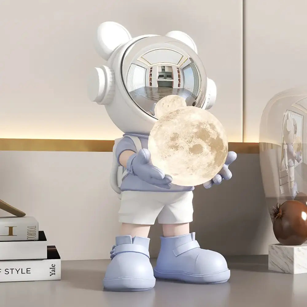 Bear Astronaut Moon Lamp, the boldest most huggable thing your shelf has ever seen 🐻🚀🌕 - Table Lamp
