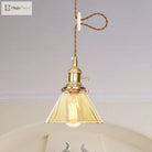 Beth’s Amber Ruffle Glass Pendant - Retro Kitchen Light Lights