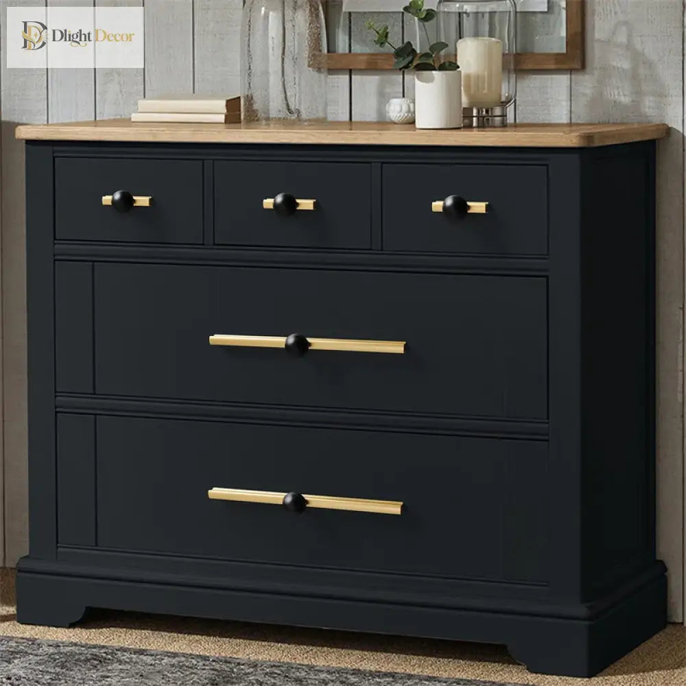 Black and Gold Cabinet Pulls - Double Color Aluminum Zinc Alloy Handles for Wardrobes and Kitchens Handles