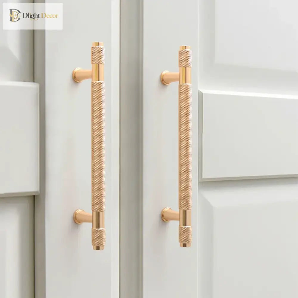 Black and Gold Knurled Cabinet Handles – Modern Cupboard Drawer Pulls for Kitchen and Wardrobe Handles