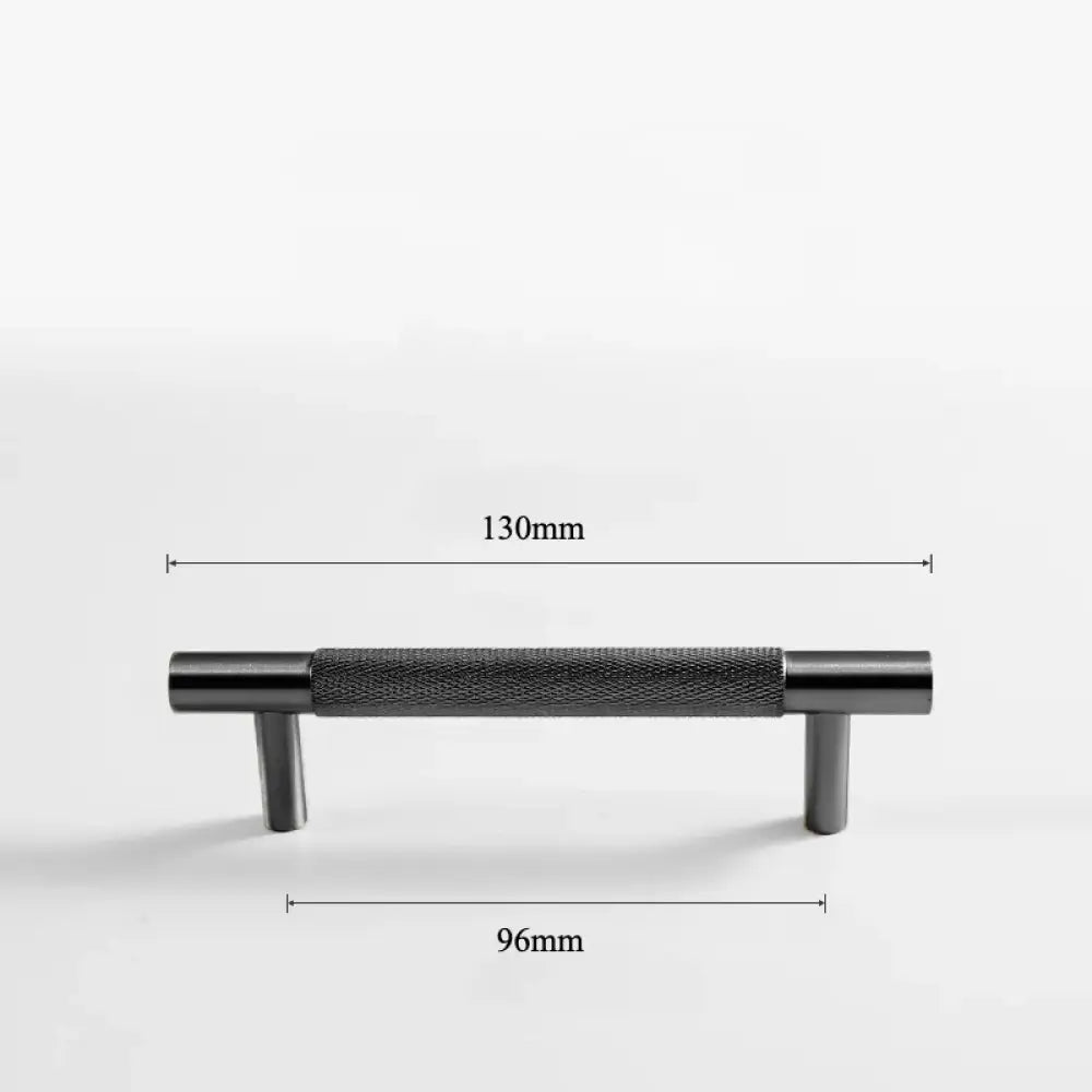 Black Knurled Brass Furniture Handles – Textured Drawer Knobs and Wardrobe Bar Pulls black 130mm Handles