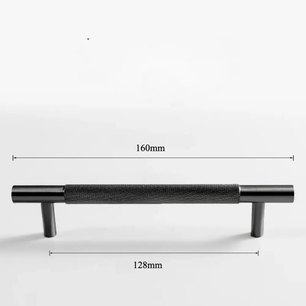 Black Knurled Brass Furniture Handles – Textured Drawer Knobs and Wardrobe Bar Pulls black 160mm Handles