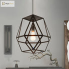 Penelope - Modern Industrial Pendant Light With Polygon Shade And Wire Guard