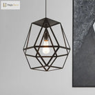 Penelope - Modern Industrial Pendant Light With Polygon Shade And Wire Guard