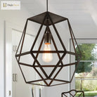 Penelope - Modern Industrial Pendant Light With Polygon Shade And Wire Guard