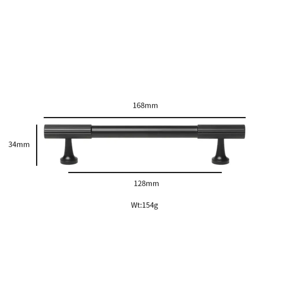Black Vertical Line Brass Furniture Handles – Cabinet Drawer Knobs and Wardrobe Pulls 168mm Handles