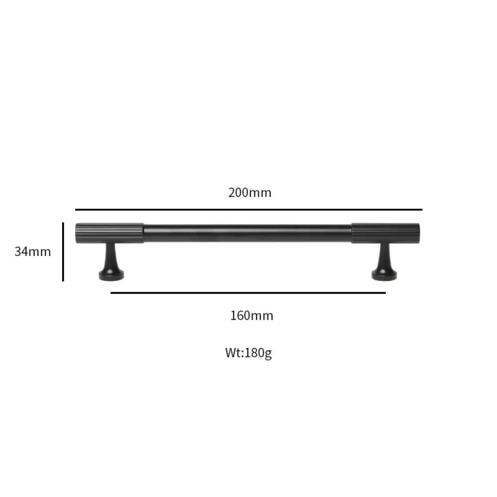 Black Vertical Line Brass Furniture Handles – Cabinet Drawer Knobs and Wardrobe Pulls 200mm Handles