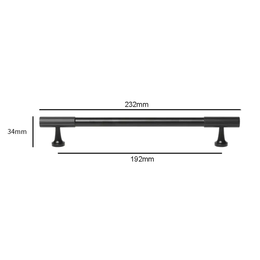 Black Vertical Line Brass Furniture Handles – Cabinet Drawer Knobs and Wardrobe Pulls 232mm Handles