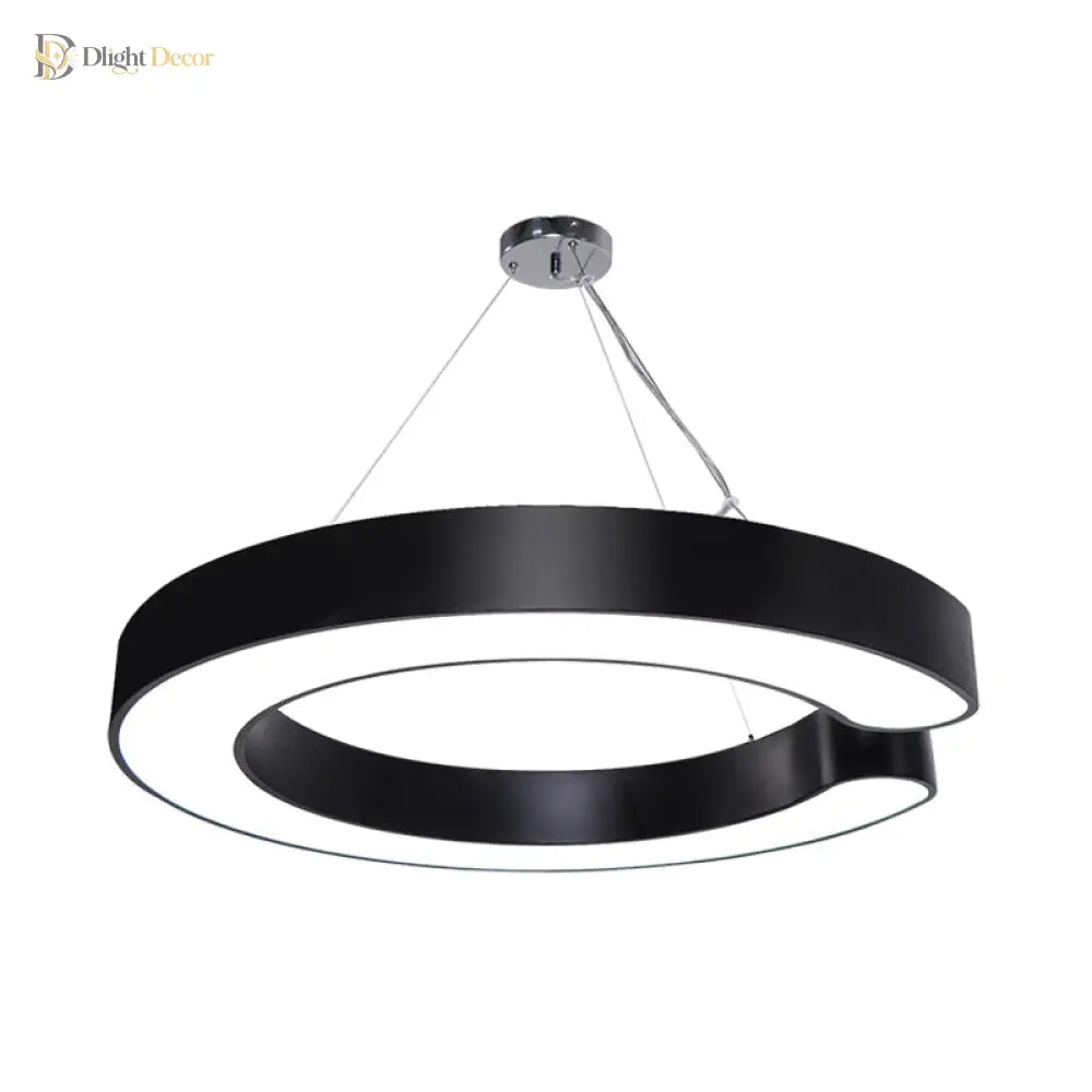 Blake’s Bold C - Curve: Modern Led Pendant Lamp In Black Or White Ceiling Light