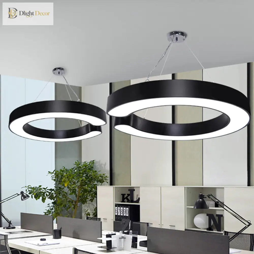 Blake’s Bold C - Curve: Modern Led Pendant Lamp In Black Or White Ceiling Light