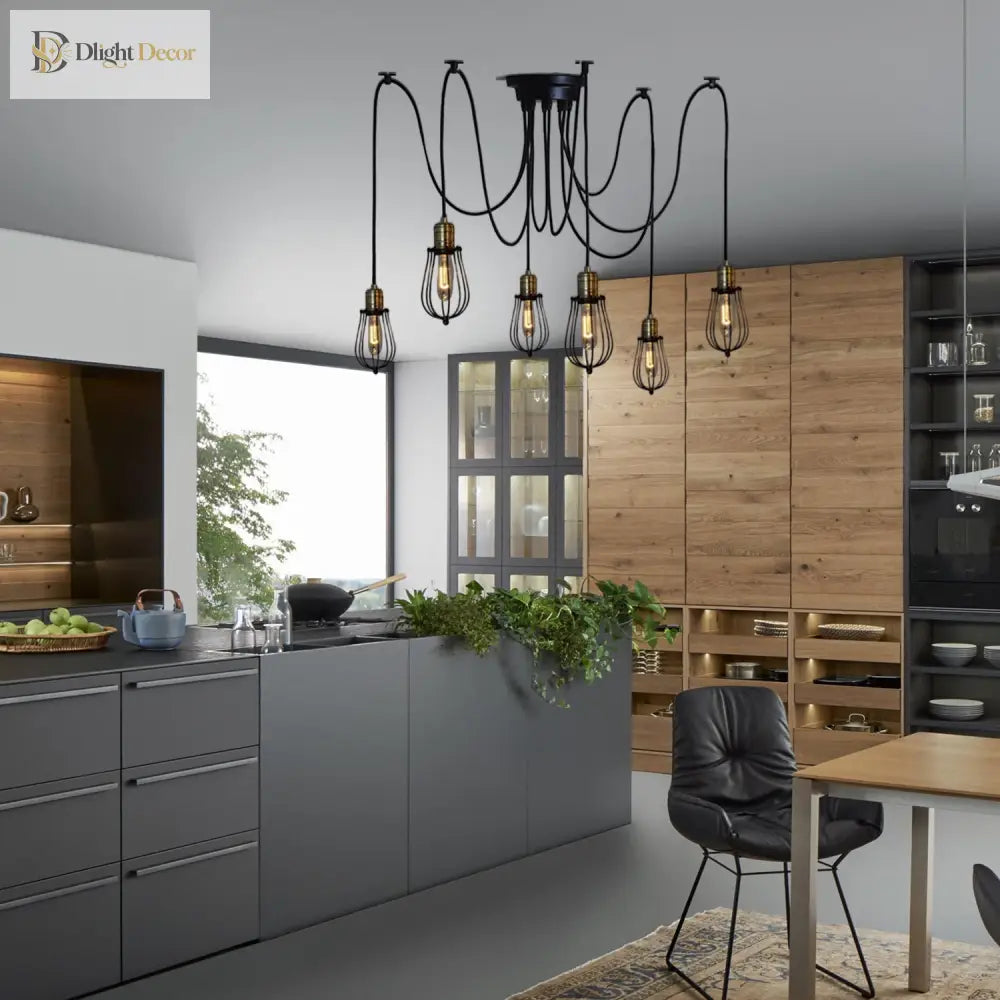 Blake Enduring Elegance - Vintage Black Spider Pendant Lamp Ceiling Light Fixtures