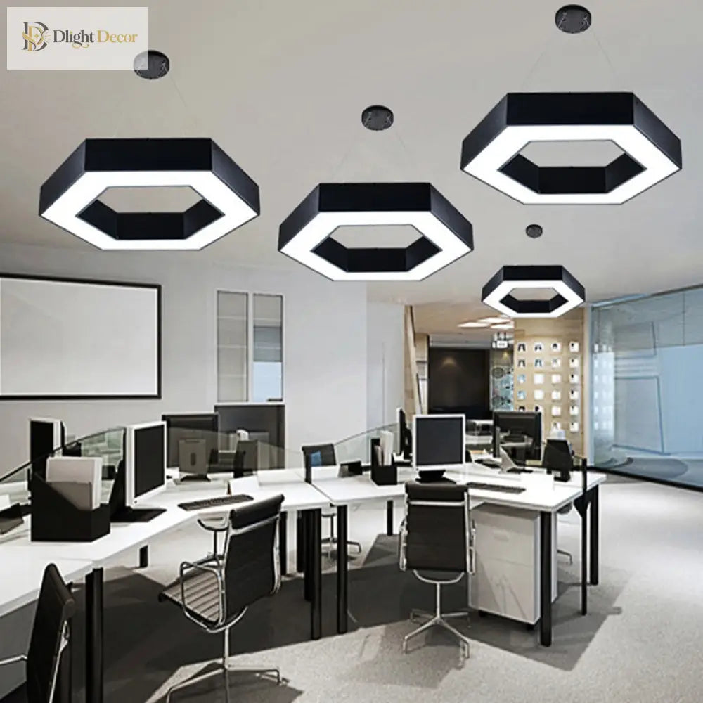 Blakely Modern Hexagonal Led Pendant: Illuminate Your Office With Style And Functionality Pendant
