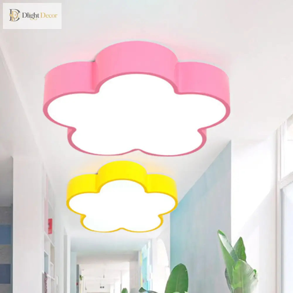 Blooming Delight: Dimmable Flower Led Ceiling Light For Kids