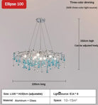 Blue Water-Drop Crystal Chandelier – configuration option 8