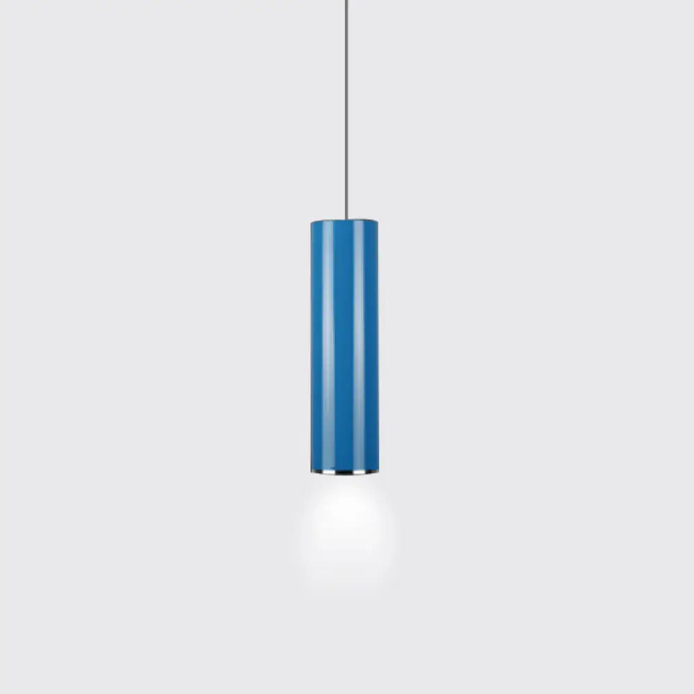Olivia’s Modern Cylinder Pendant - Adjustable Hanging Light In Blue Or Green / 11 White