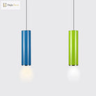 Olivia’s Modern Cylinder Pendant - Adjustable Hanging Light In Blue Or Green