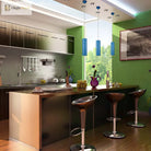 Olivia’s Modern Cylinder Pendant - Adjustable Hanging Light In Blue Or Green