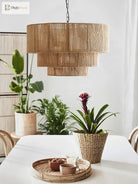 Bohemian Retro Chandelier - Handmade Rattan Pendant Lamps For Creative Country - Style Decor Lights